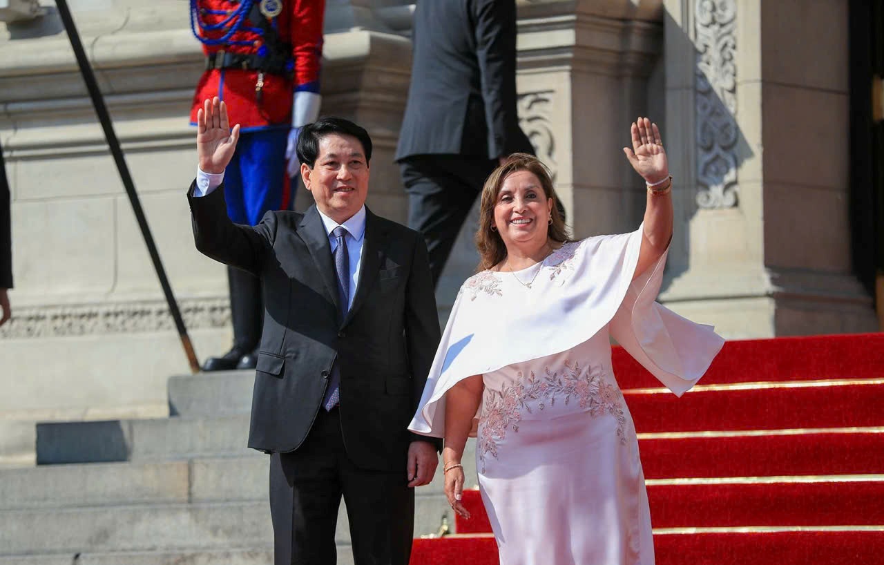 Lễ đón Chủ tịch nước Lương Cường thăm chính thức Cộng hòa Peru