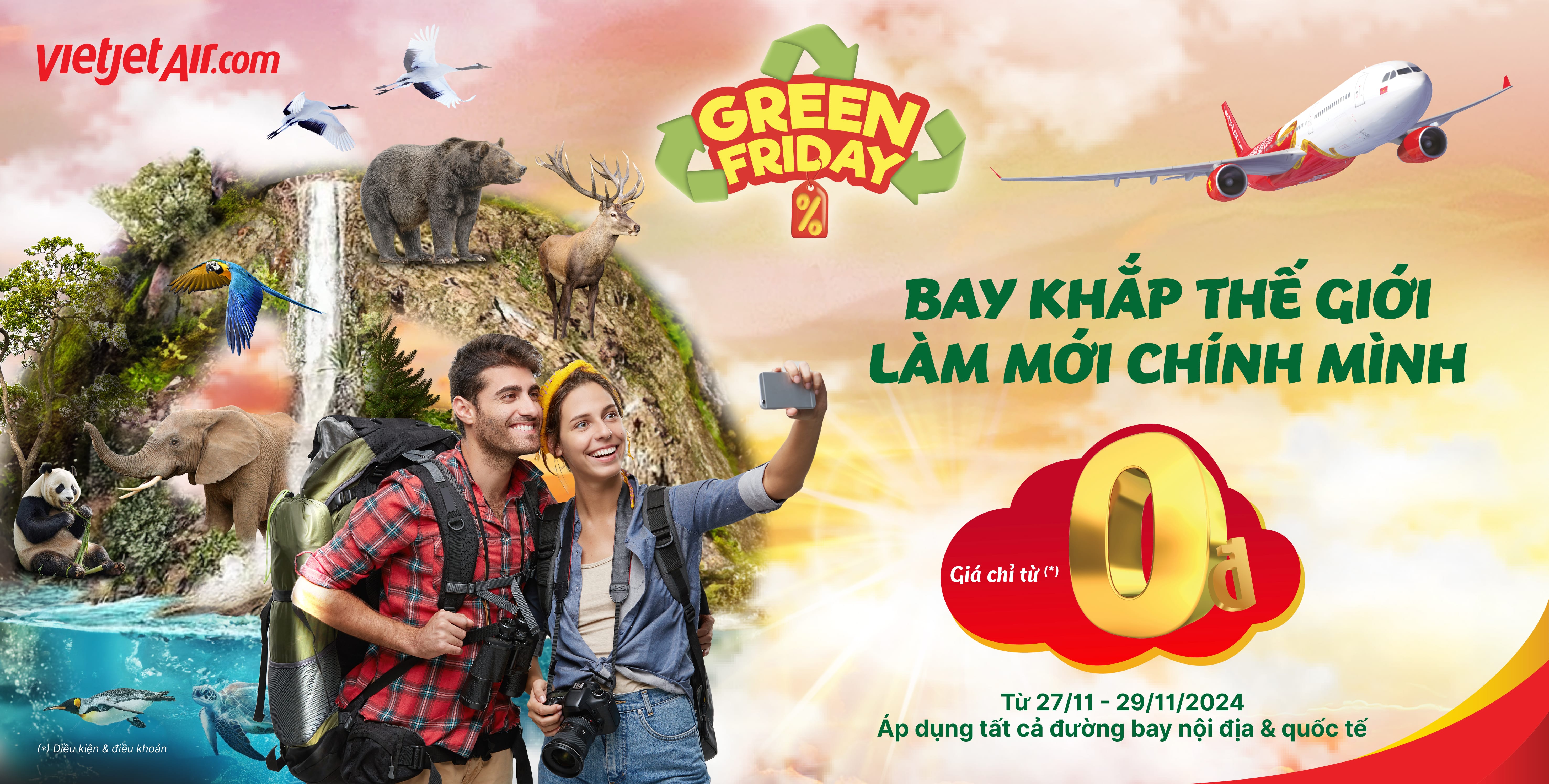 Bay xanh cùng Vietjet với siêu khuyến mãi Green Friday