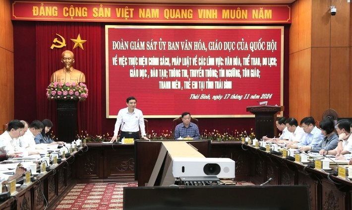 Ủy ban Văn hóa, Giáo dục của Quốc hội làm việc tại tỉnh Thái Bình