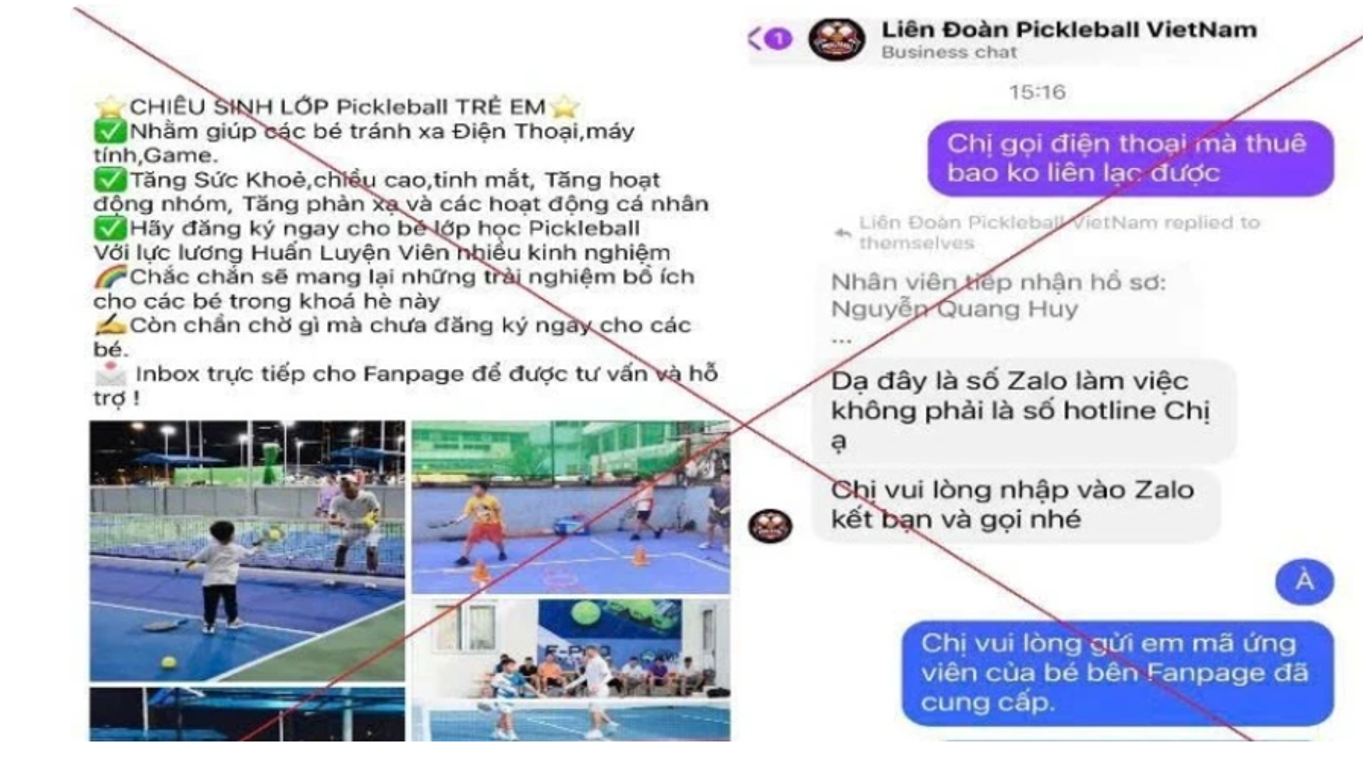 Cẩn trọng khi đăng ký học Pickleball trên mạng