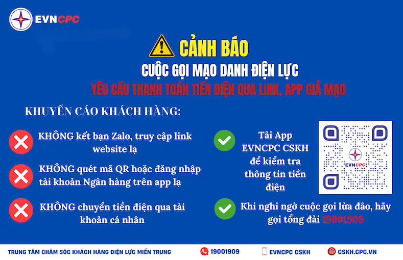 Miền Trung - Tây Nguyên Cảnh báo lừa đảo cài App điện lực giả