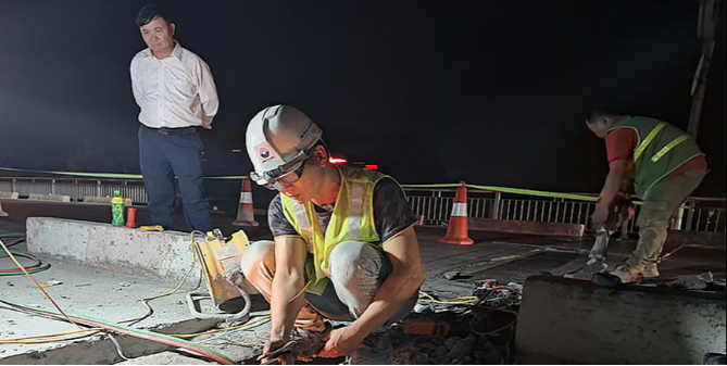 Nam Định Sửa chữa cầu Đò Quan để đảm bảo an toàn giao thông