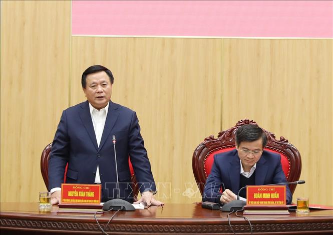 Đoàn kiểm tra của Bộ Chính trị làm việc với Ban Thường vụ Tỉnh ủy Ninh Bình