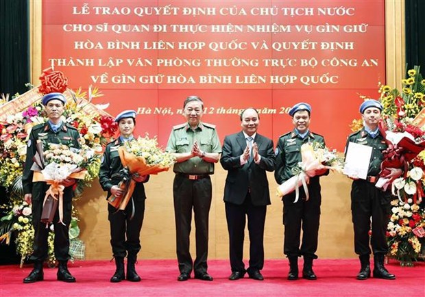 President asks police officers to try their best to fullfill UN peacekeeping tasks