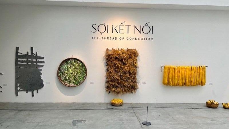 80 fine art and installation art works from silk on display in Hanoi