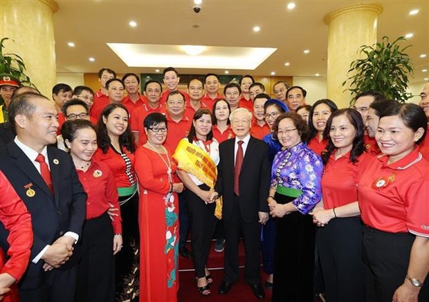 Party leader meets delegates to Red Cross Society’s national congress