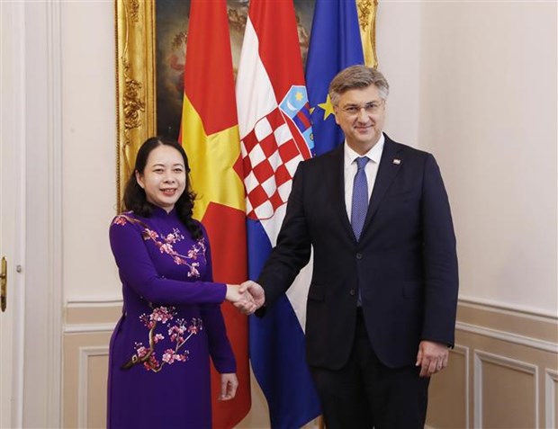 Vietnamese Vice President holds talks with Croatian PM