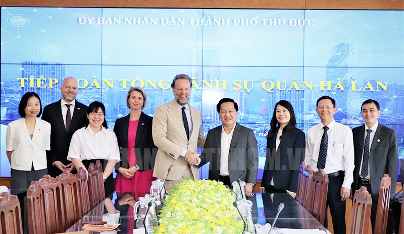Leader of Thu Duc city receives delegation of Consulate General of Netherlands in HCMC