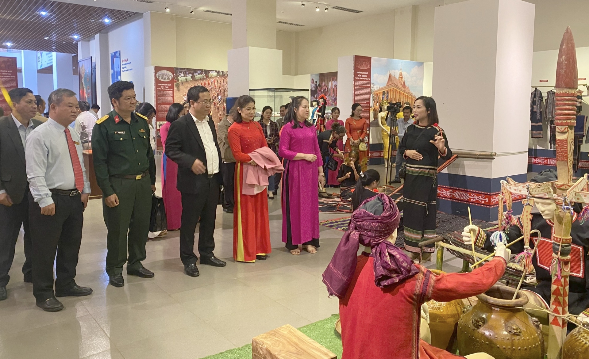 Images and writing on costumes of ethnic minority groups in Dak Lak province