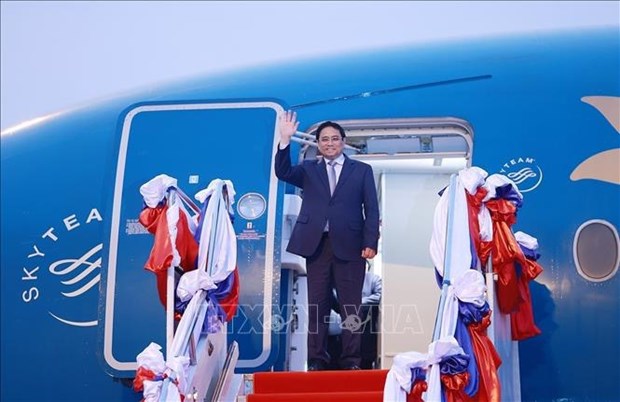 PM Pham Minh Chinh arrives in Laos for 4th MRC Summit