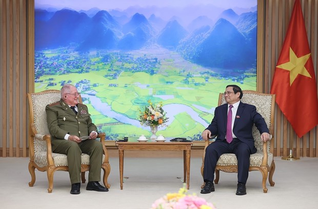 PM Pham Minh Chinh welcomes Cuban Minister of Revolutionary Armed Forces