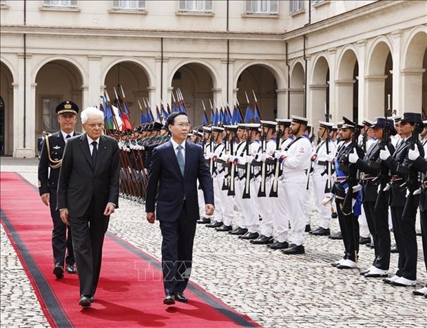 Official welcome ceremony held in Rome for Vietnamese President