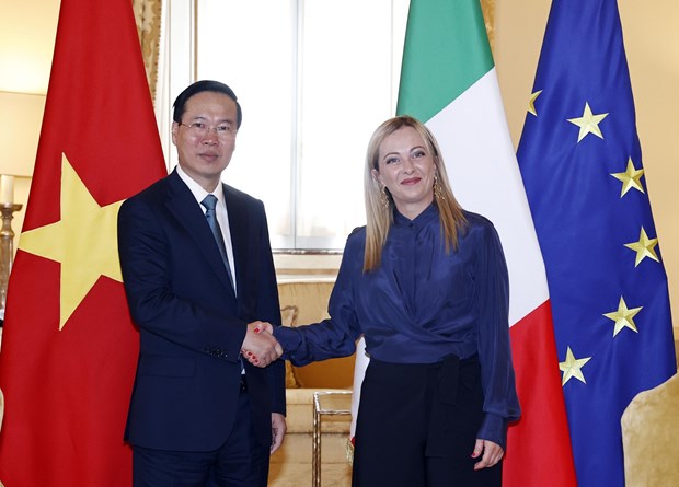 President Vo Van Thuong meets Italian Prime Minister in Rome