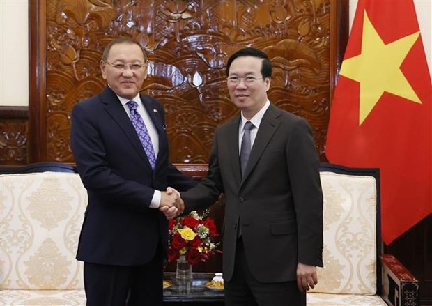 President receives Kazakh Ambassador in Hanoi