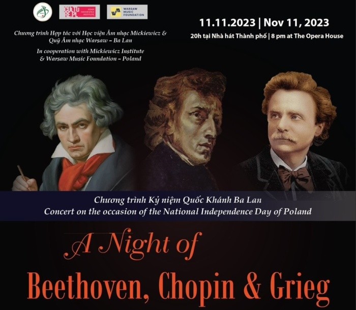 Night of Beethoven, Chopin and Grieg to take place in Ho Chi Minh City