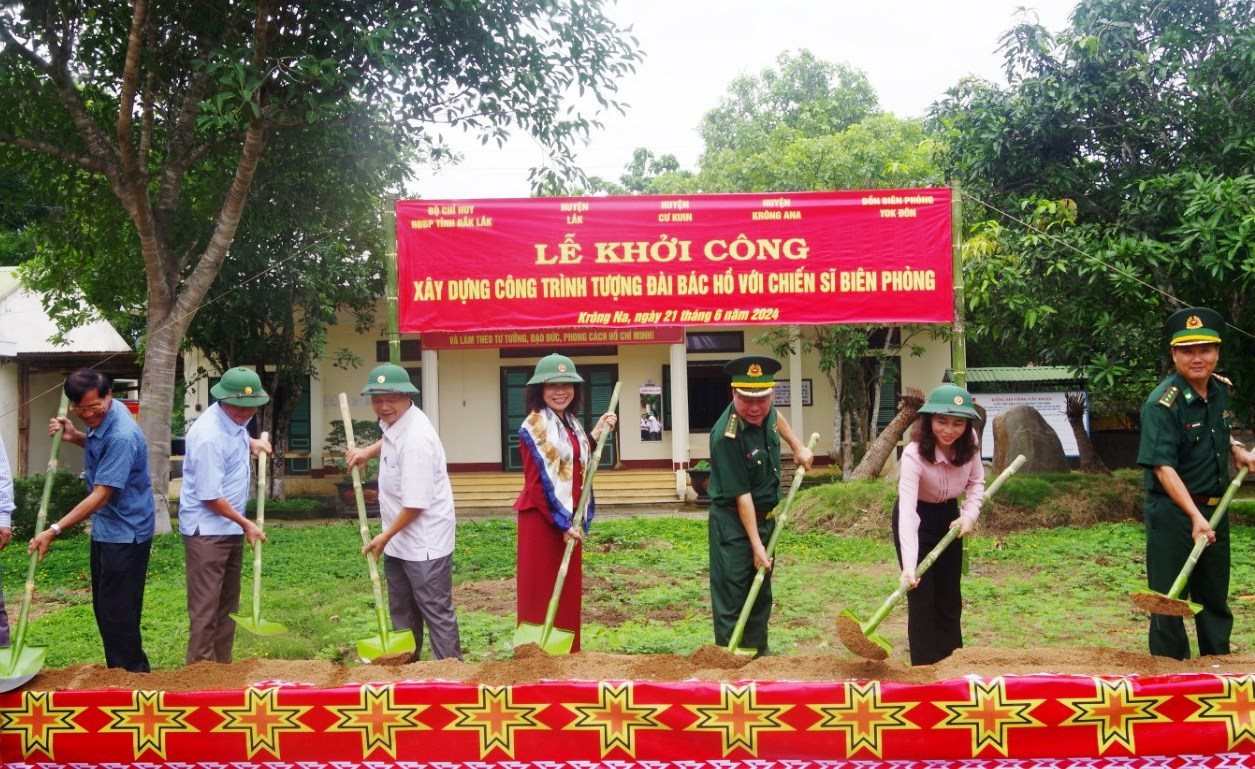 Sixth Uncle Ho with Border Guards monument constructed along Dak Lak border