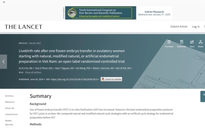 The Lancet honours Vietnamese doctors research