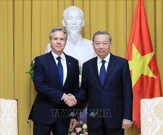 President To Lam receives US Secretary of State Antony Blinken