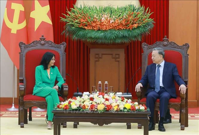 Party chief welcomes Executive Vice President of Venezuela