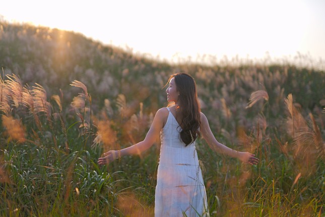 Young people eagerly check-in at white reed grass fields in Quang Ninh’s district