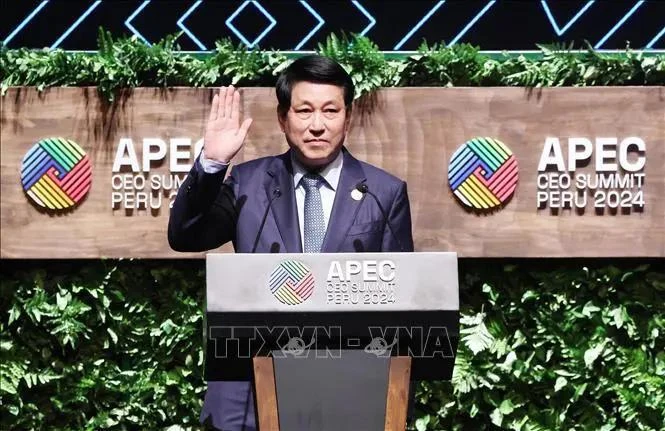 State leader highlights message about trust in bright future at APEC CEO Summit 2024