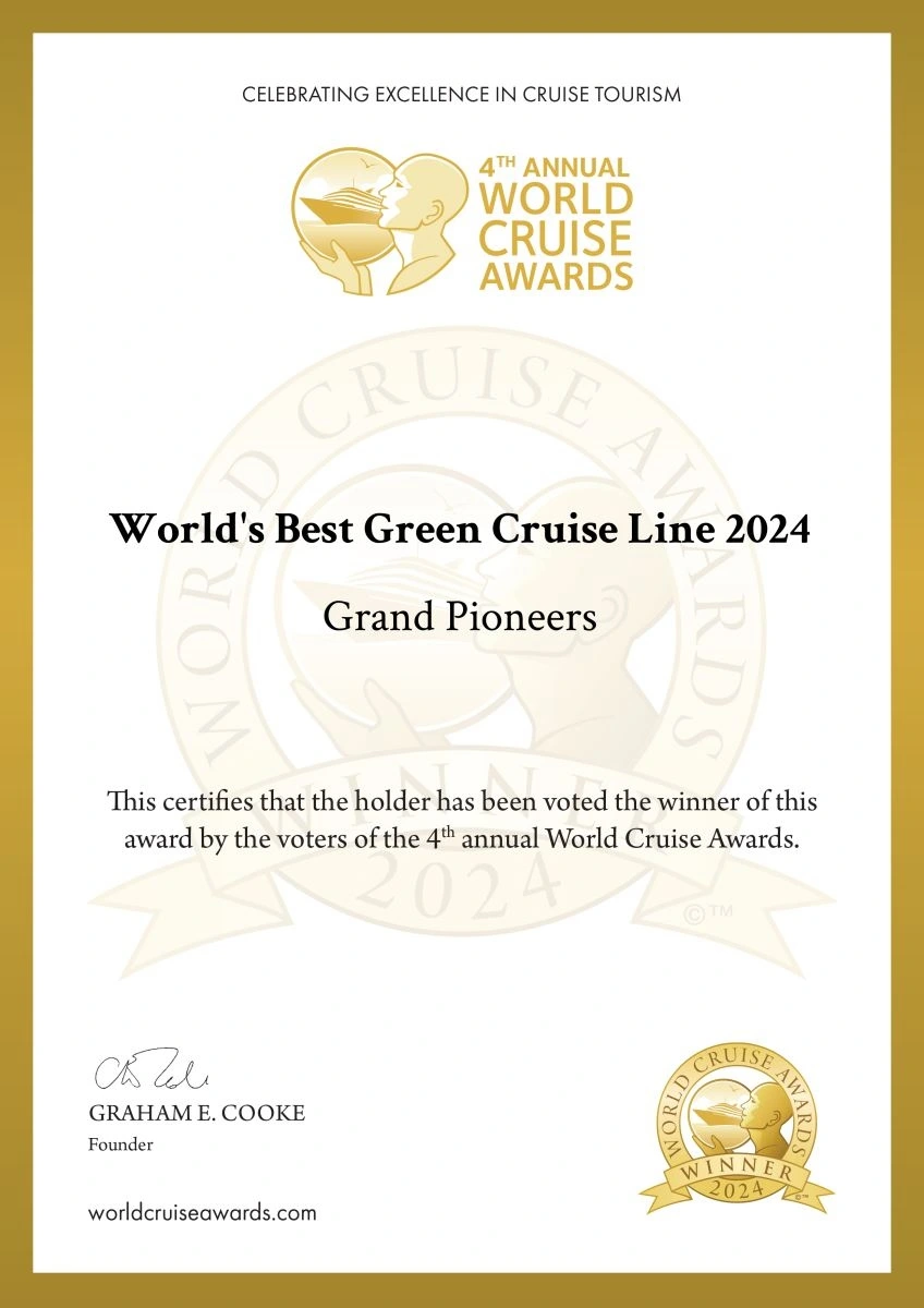 Grand Pioneers Cruise honoured as World’s Best Green Cruise Line 2024