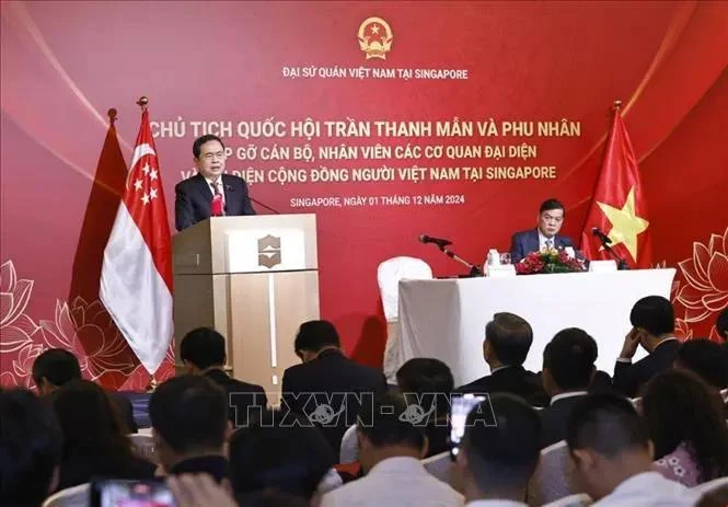 NA Chairman meets with Vietnamese community in Singapore