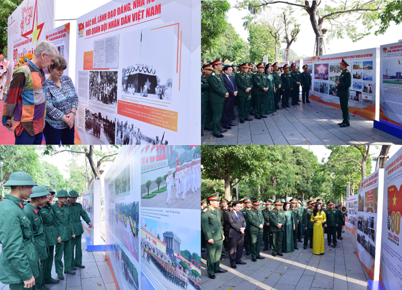 Photos on President Ho Chi Minh and Vietnam People’s Army displayed in Hanoi