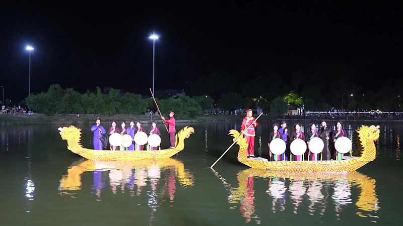 Quan ho folk singing performance on the boat in the northern Bac Ninh province