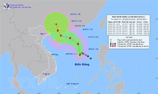 Une dépression tropicale en Mer Orientale se renforce en tempête No1