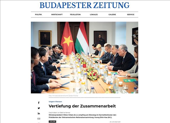 Des médias hongrois continuent de parler de la visite du président de l’AN vietnamienne