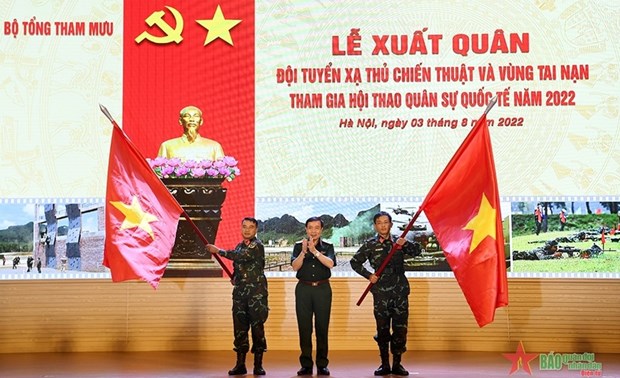 Cérémonie de départ de deux équipes vietnamiennes aux Army Games 2022
