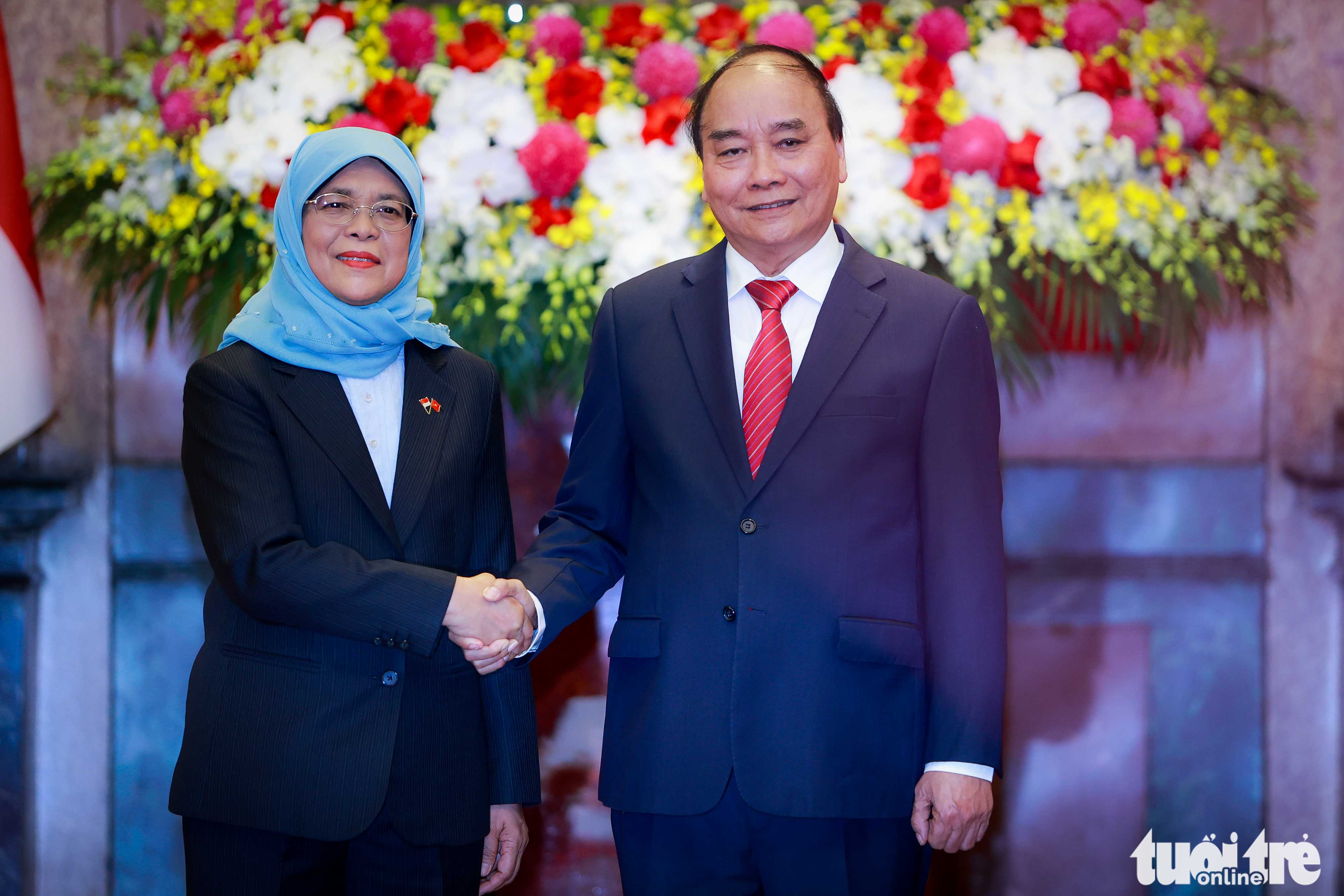 Vietnam-Singapour entretien Nguyên Xuân Phuc - Halimah Yacob