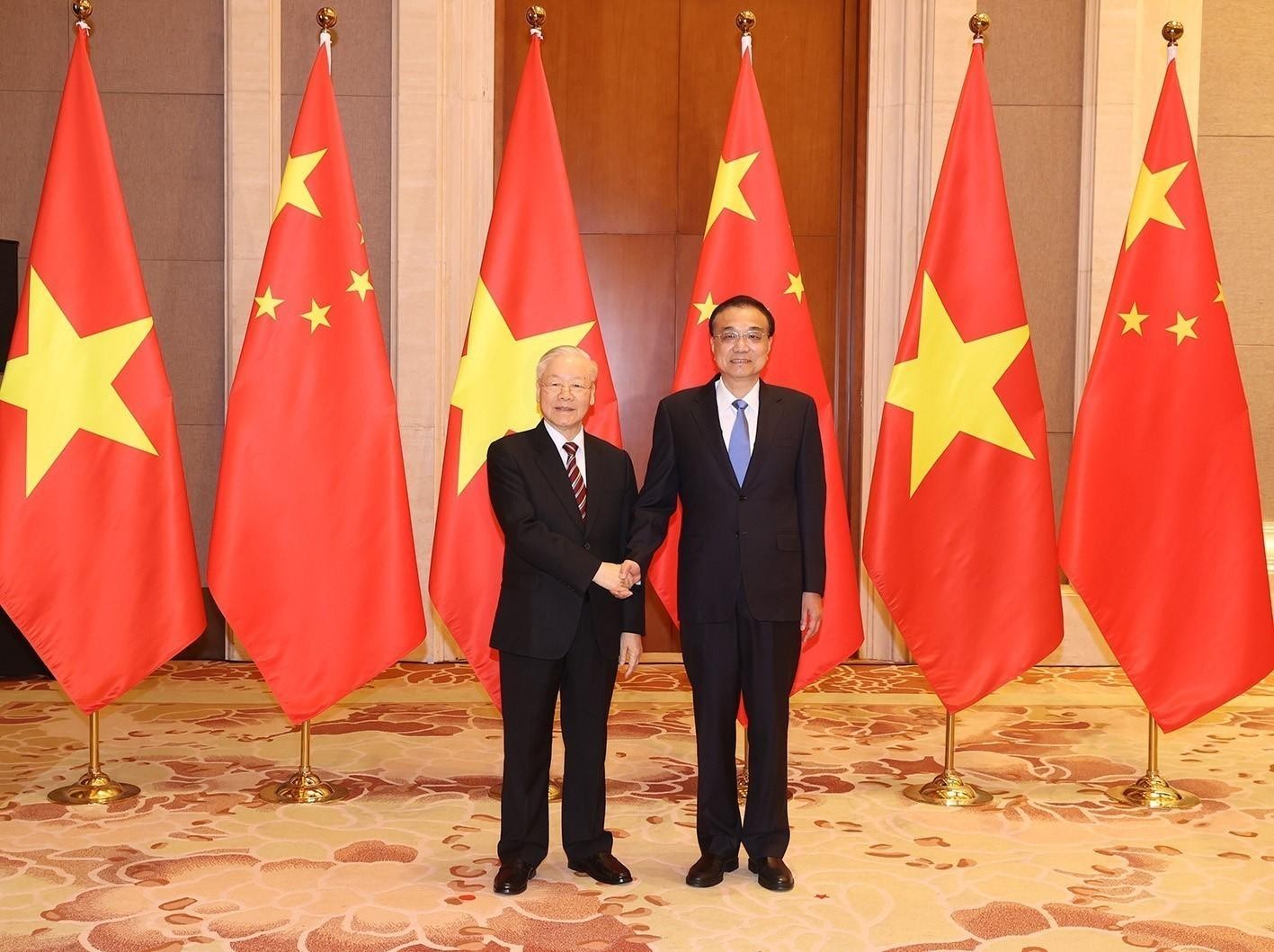 Entrevue entre le leader vietnamien et le Premier ministre chinois à Pékin