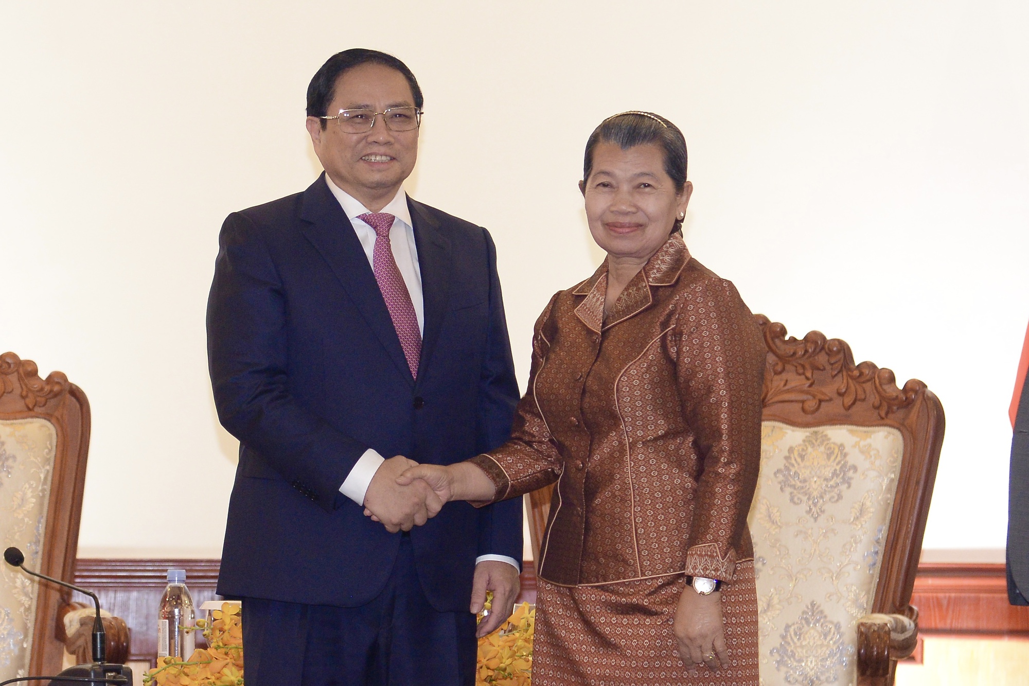 Le PM Pham Minh Chinh reçoit la vice-Première ministre cambodgienne Men Sam An