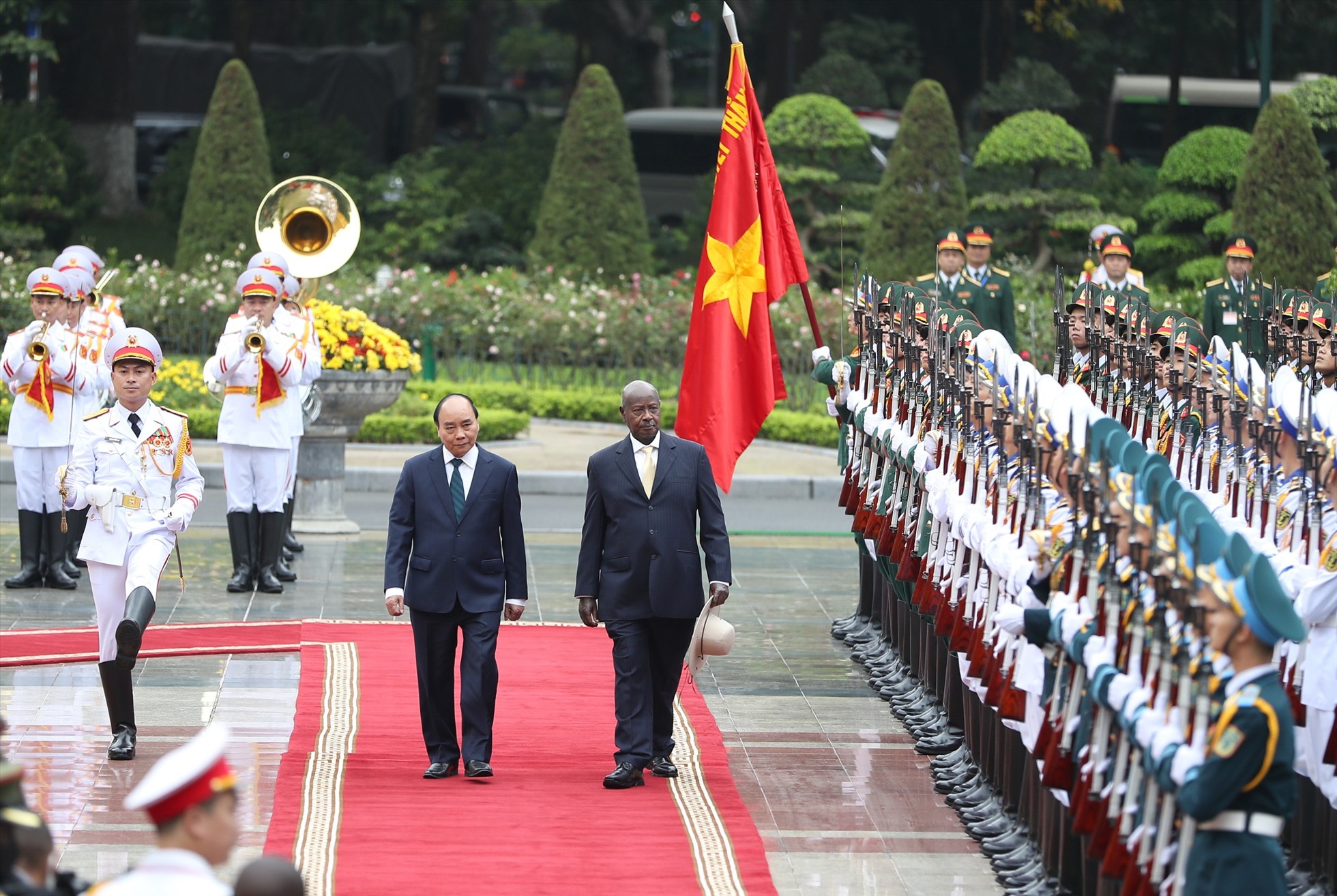 Cérémonie d’accueil officielle du président ougandais