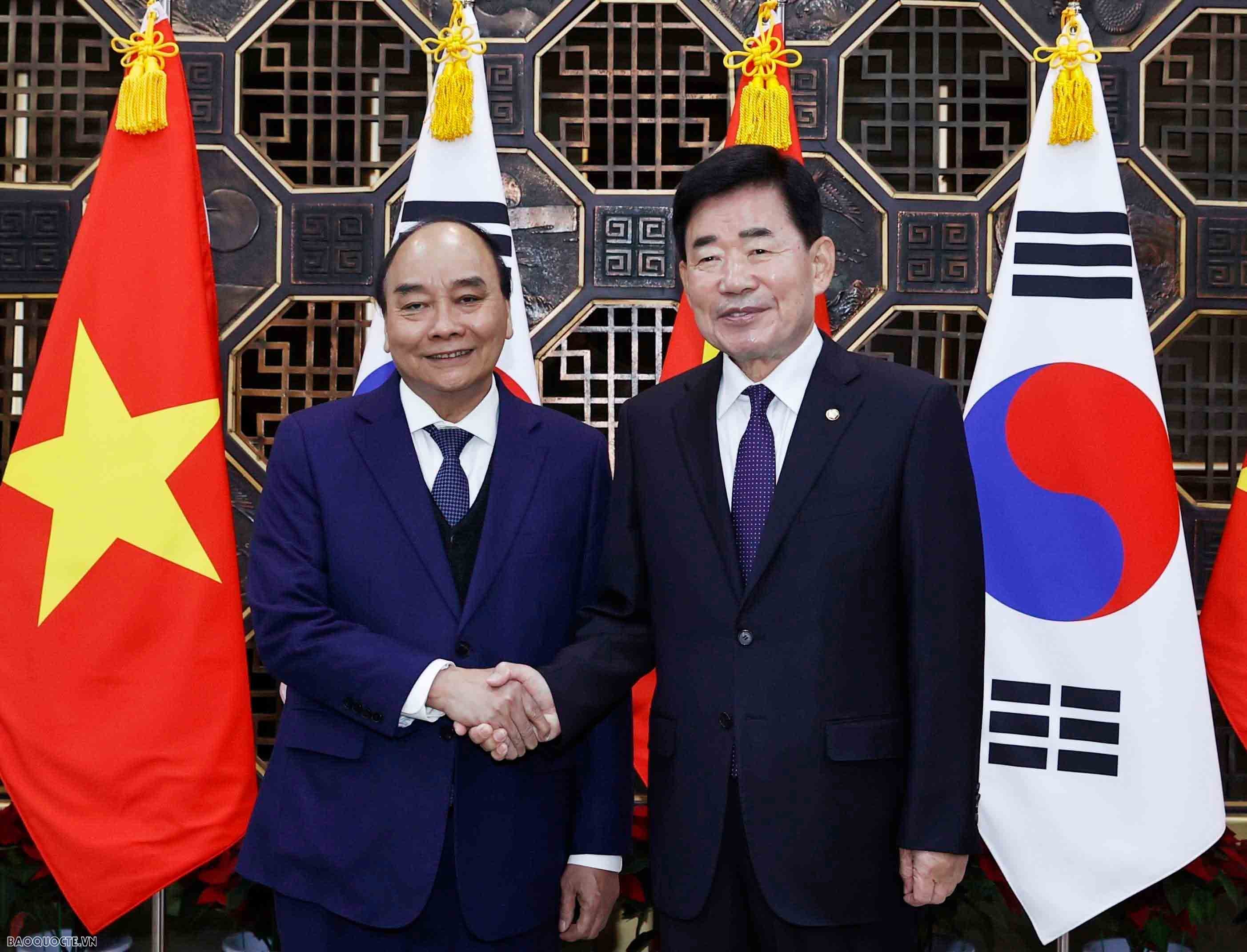 Le président vietnamien rencontre le président de l’Assemblée nationale sud-coréenne