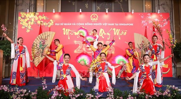 Des Vietnamiens à Singapour fêtent le Nouvel An lunaire du Chat 2023