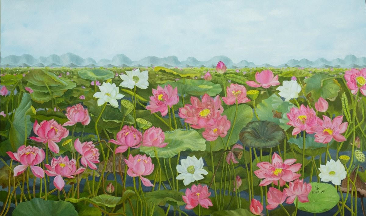 Des peintures de lotus seront exposées à la pagode Quan Su