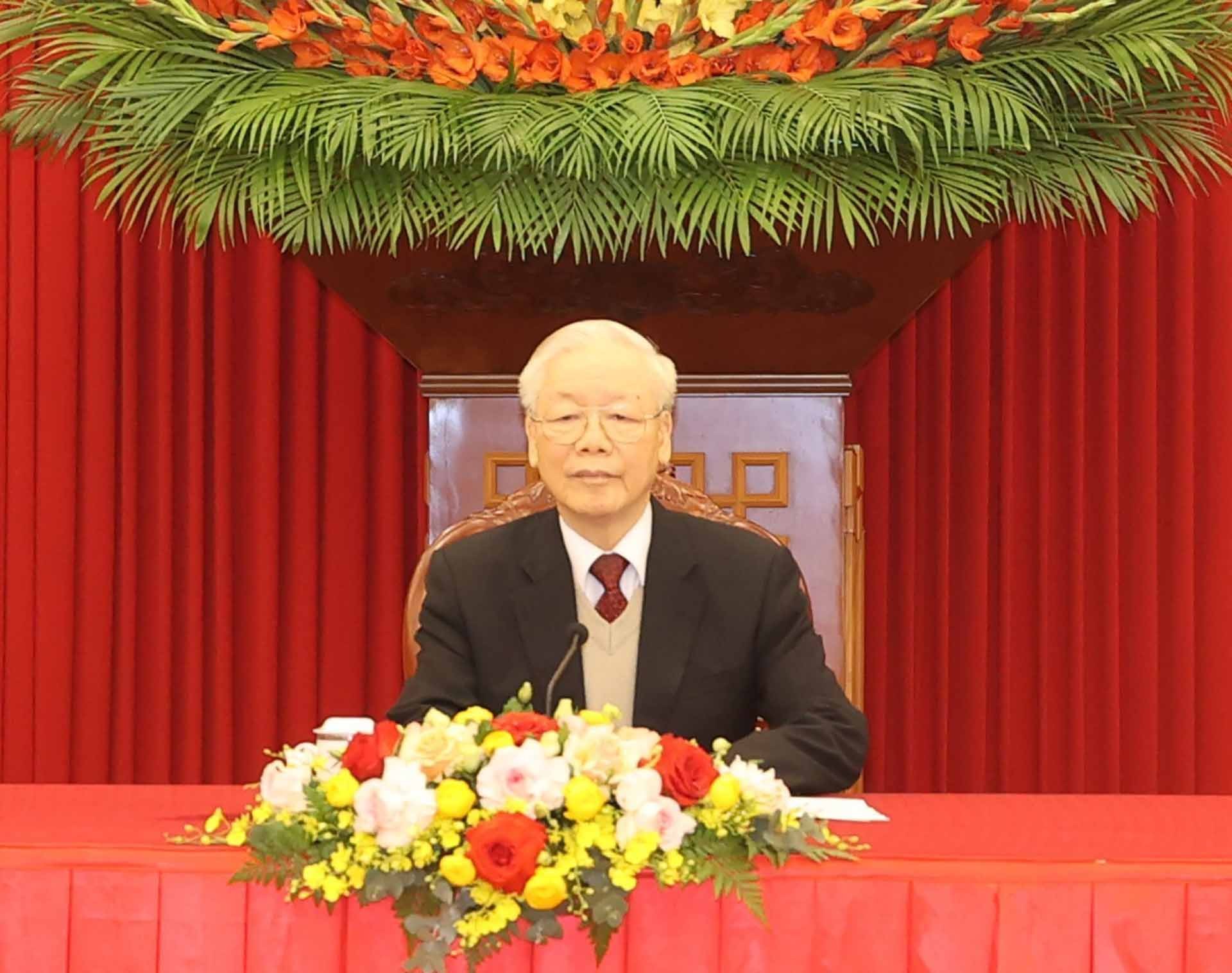 Le secrétaire général du Parti Nguyên Phu Trong s’entretient avec le président américain Joe Biden