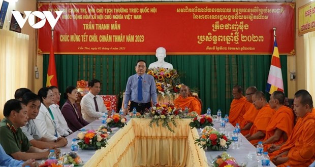 Chol Chnam Thmay Trân Thanh Mân présente ses vœux à la communauté khmère de Cân Tho
