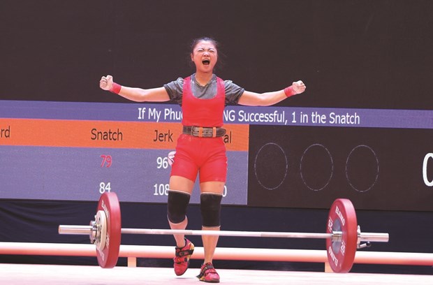 SEA Games 32  l’haltérophile Không My Phuong se prépare à l’épreuve de force