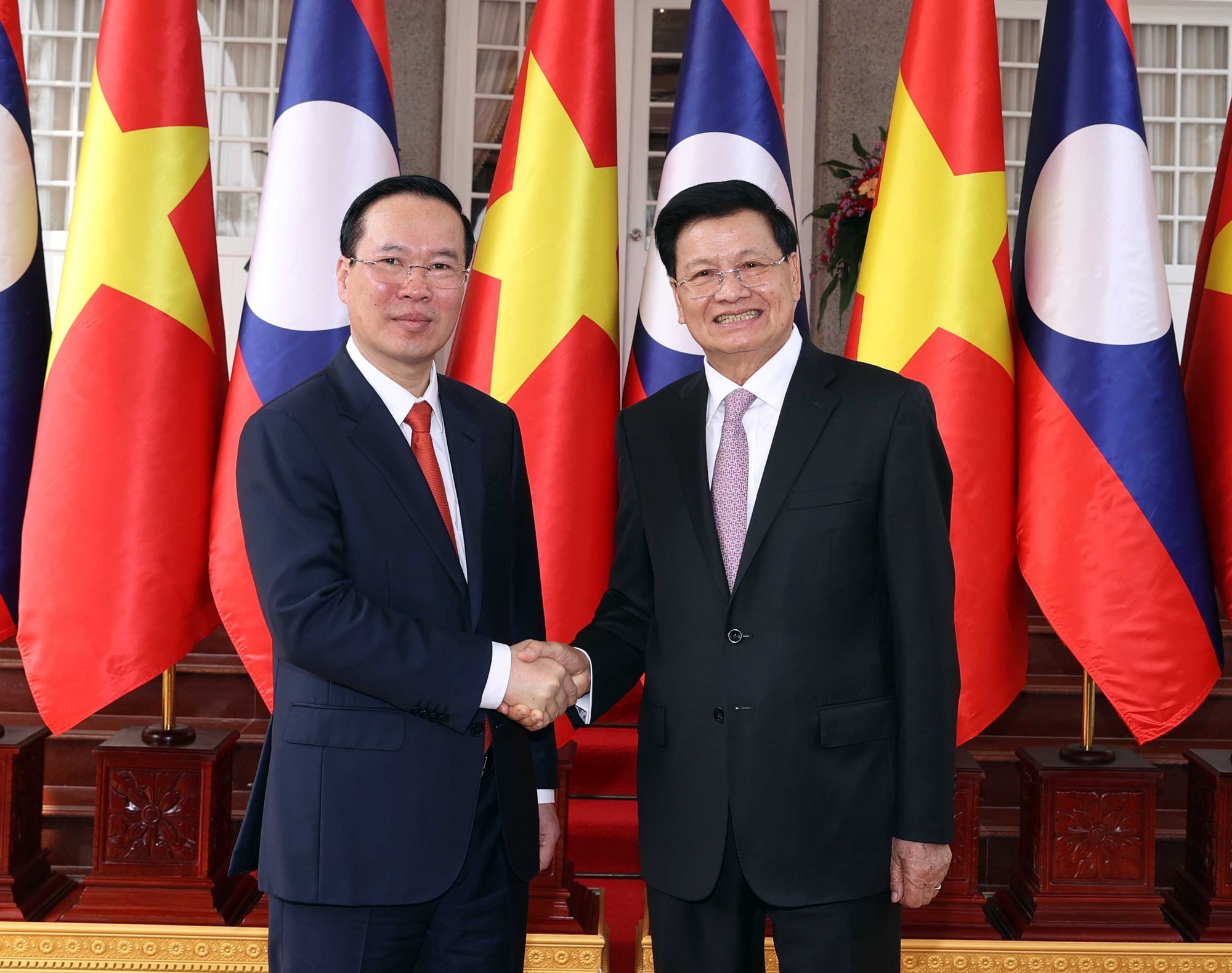 Entretien entre le président vietnamien et son homologue lao à Vientiane