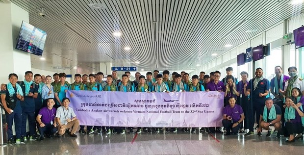 SEA Games 32 l équipe de football U22 du Vietnam est arrivée au Cambodge