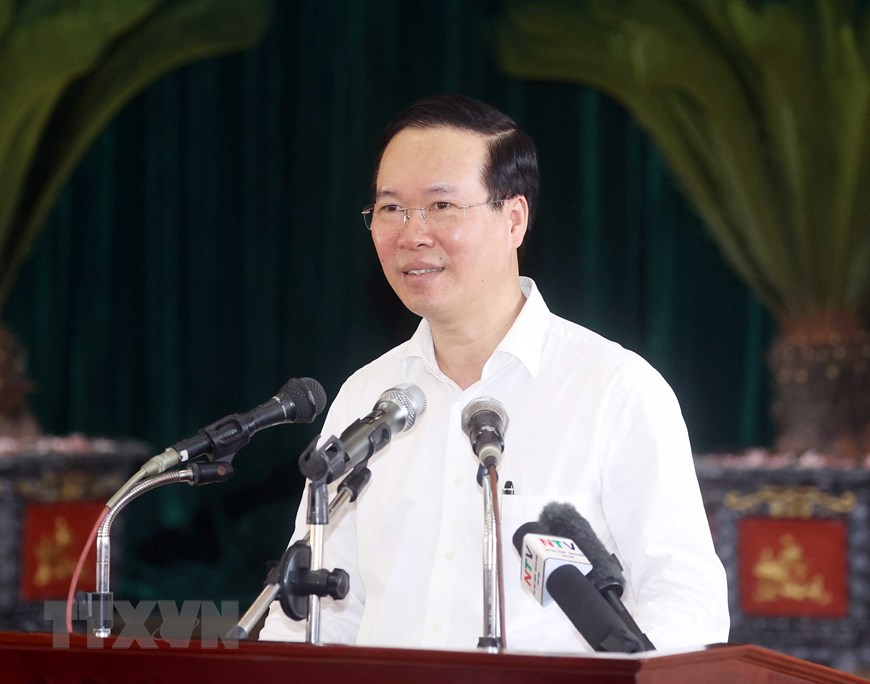 Le président Vo Van Thuong visite Xuân Kiên, nouvelle commune néo-rurale de Nam Dinh