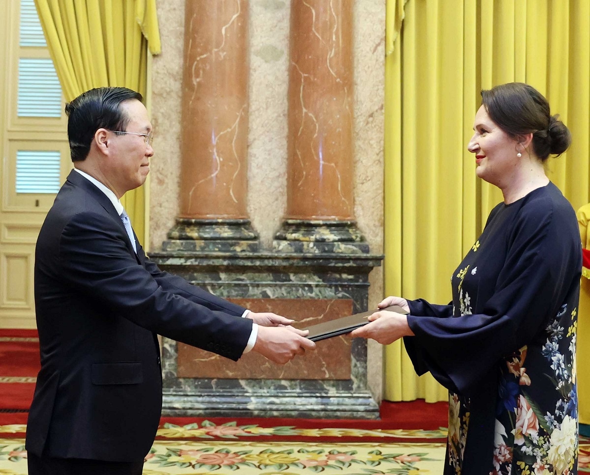 Le président Vo Van Thuong reçoit les nouveaux ambassadeurs étrangers