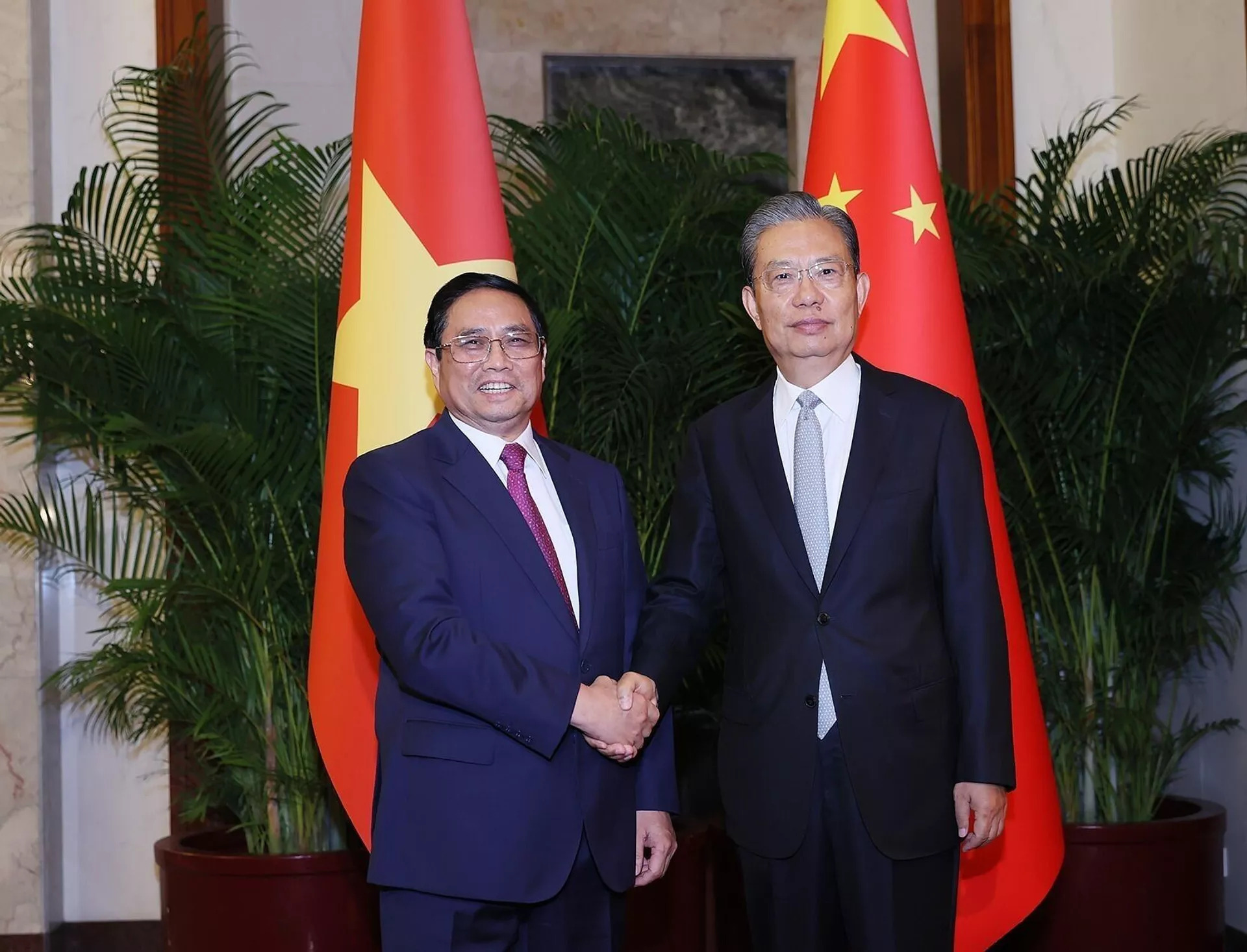 Le Premier ministre Pham Minh Chinh rencontre un haut dirigeant chinois