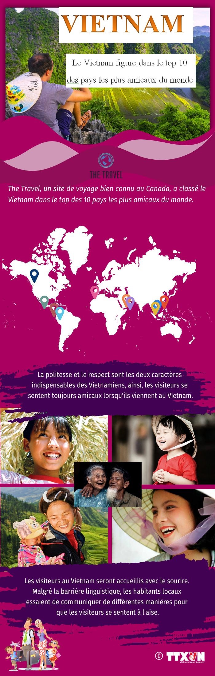 Le Vietnam figure dans le top 10 des pays les plus amicaux du monde