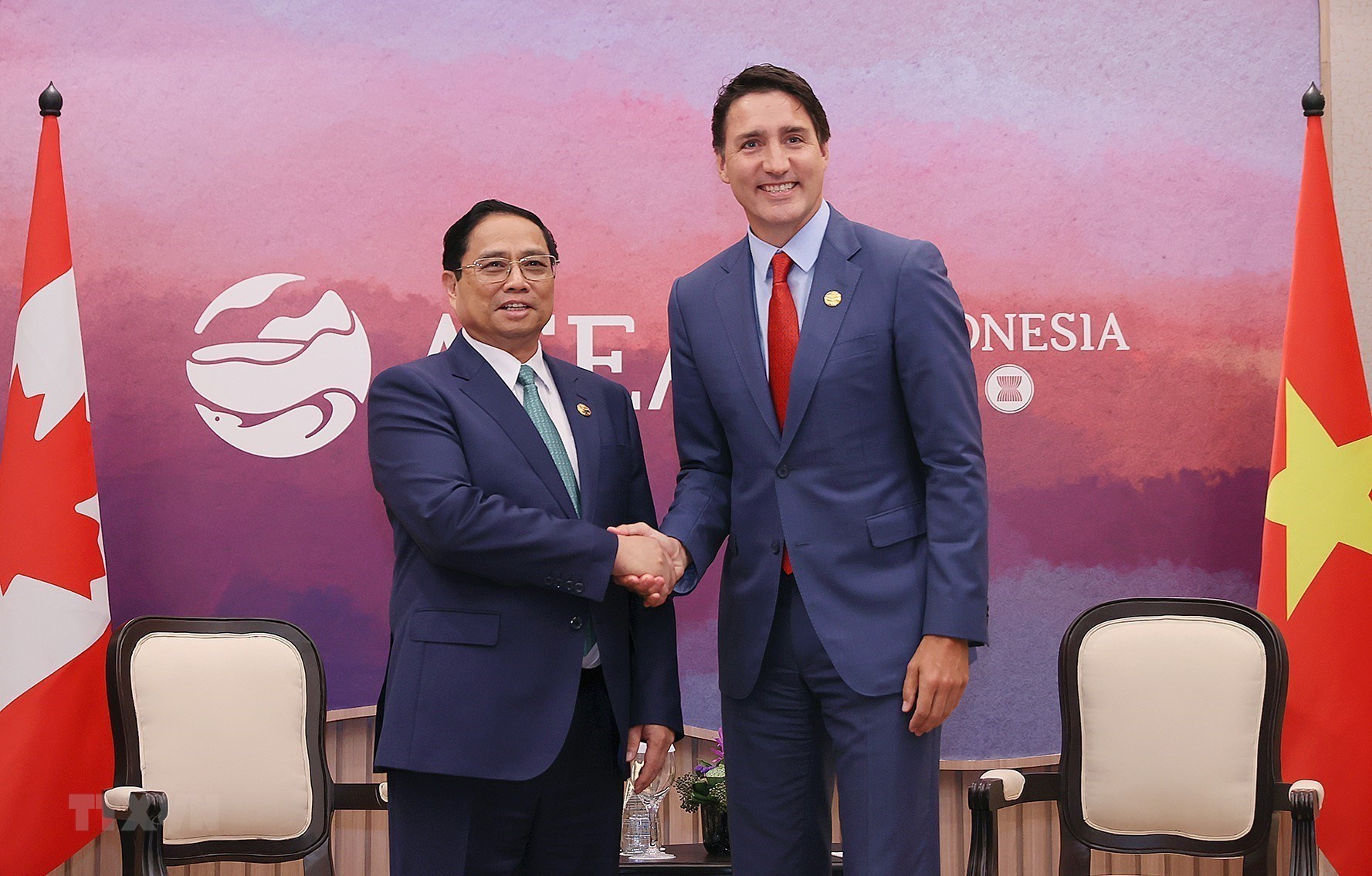 Le Premier ministre Pham Minh Chinh rencontre son homologue canadien Justin Trudeau