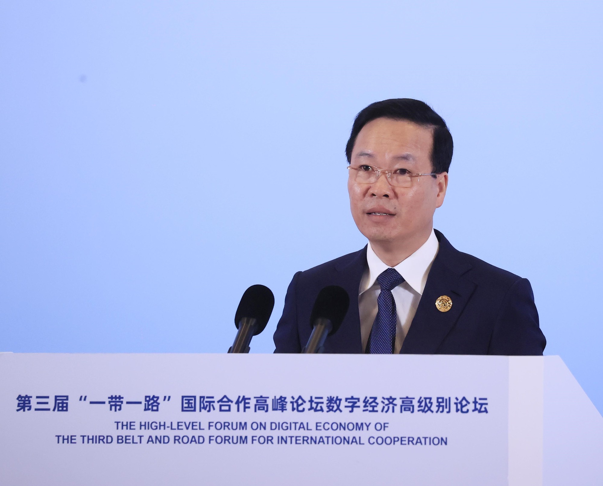 En Chine, le président Vo Van Thuong propose des piliers de coopération en matière d’économie numérique